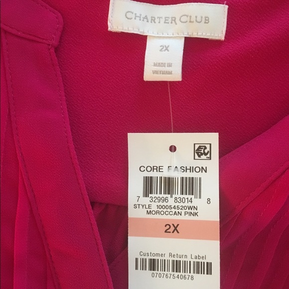 Plus Size Pleated Pintuck Top in Moroccan Pink - Picture 4 of 7